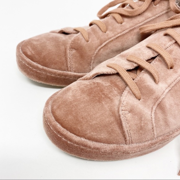 Joie Pink Daryl Velvet Low-Top Fashion Sneakers - Picture 2 of 8